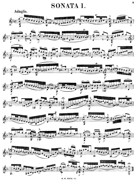 巴哈g小调无伴奏小提琴奏鸣曲bwv1001乐谱1