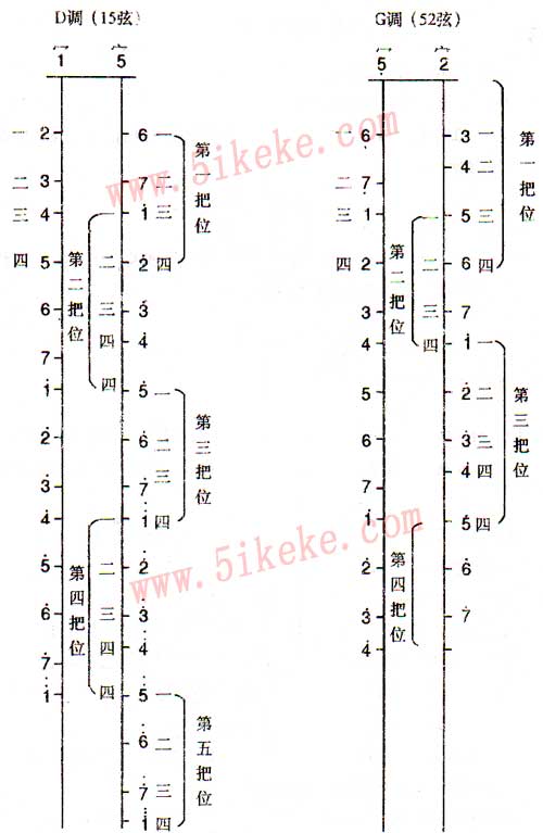 二胡音位和把位图