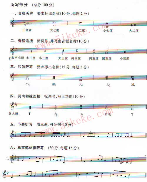 中考视唱练耳简谱_广东省2012年普通高考音乐统考视唱练耳考试题型示范 一