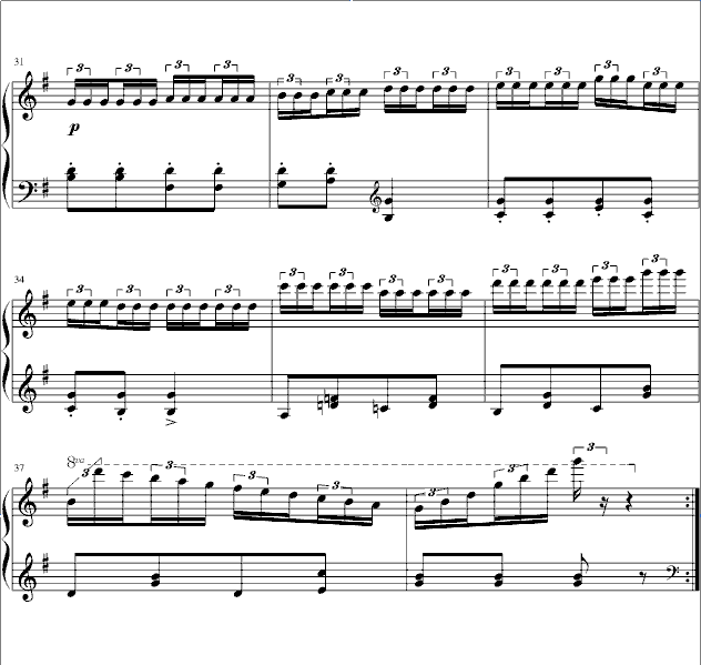 时钟曲谱车尔尼